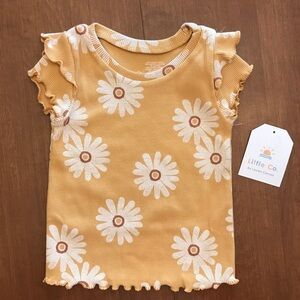 9M Ruffled Short-sleeved Floral Tee, Little Co. by Lauren Conrad. Mustard yellow
